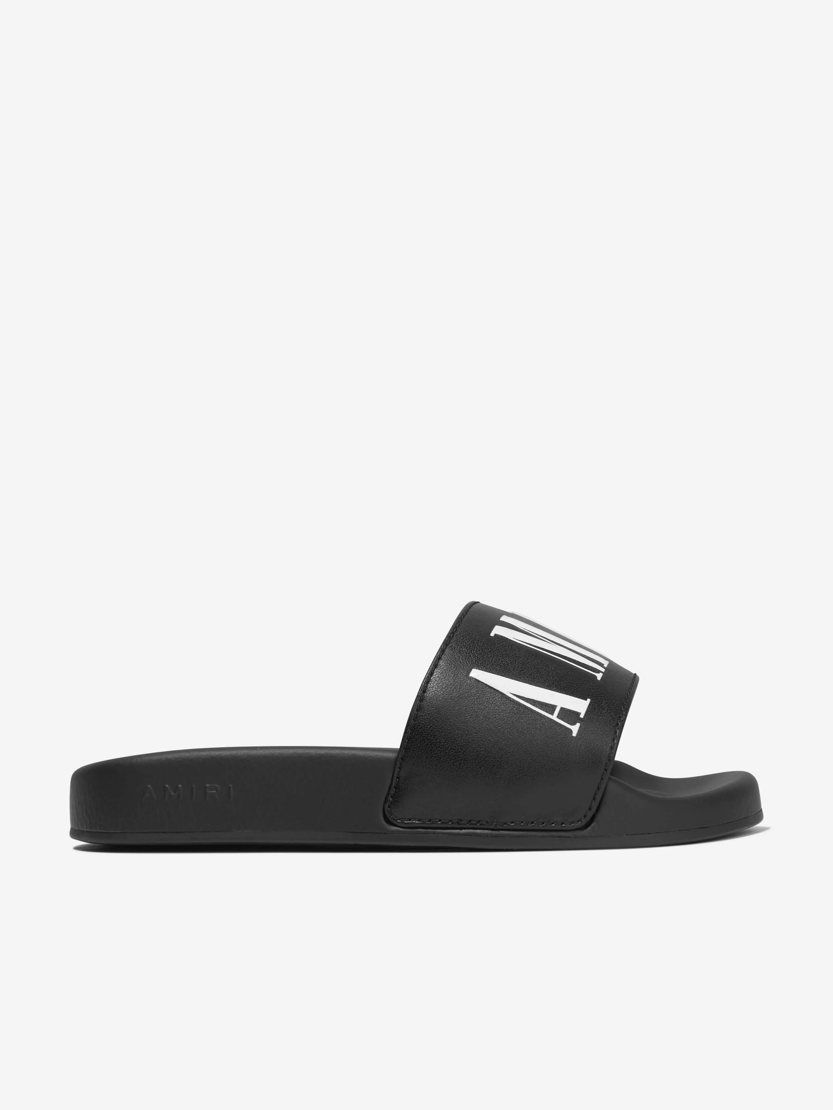 Amiri Kids Logo Sliders in Black