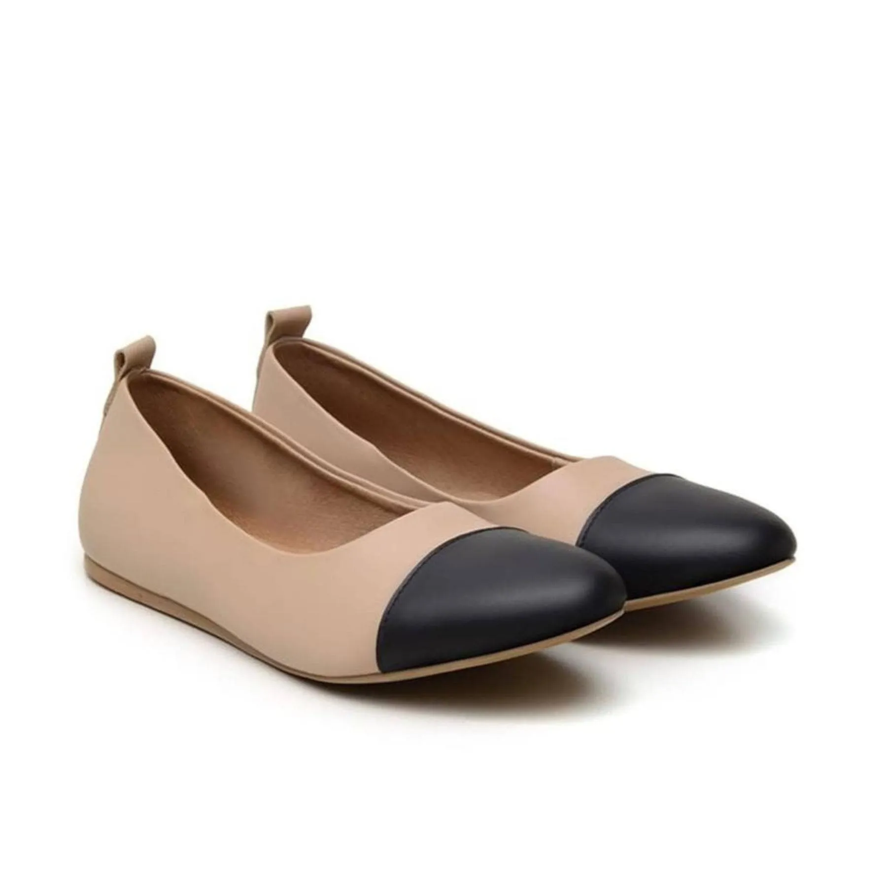 'Angelica' vegan-leather ballet flats by Ahimsa - Beige