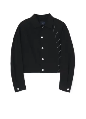 BLACK DENIM BLOUSON WITH PIN A