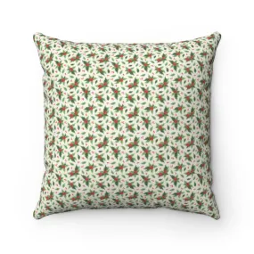 Christmas Holly "Organic" Square Pillow (20 X 20) (Dual-Sided)