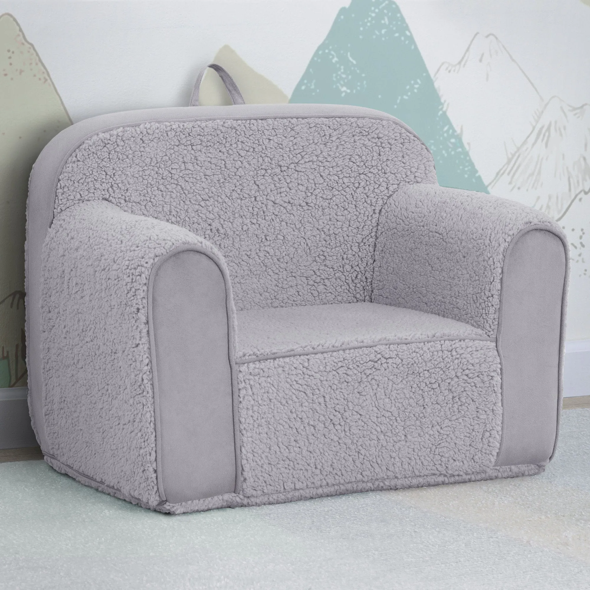 Cozee Sherpa and Suede Chair for Kids