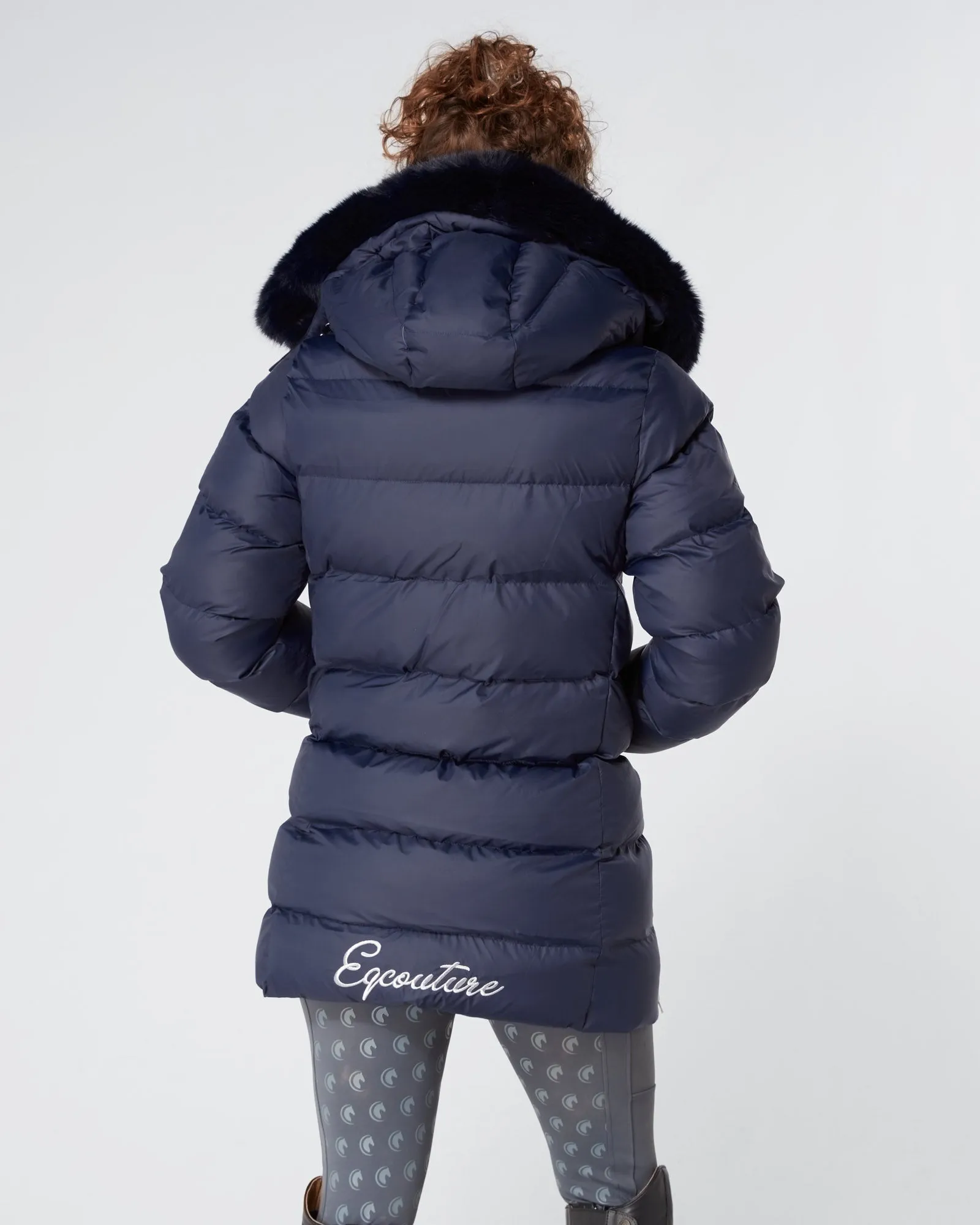 Exclusive Long Navy Puffer Coat / Jacket 3.0 - Detachable Fur & Hood