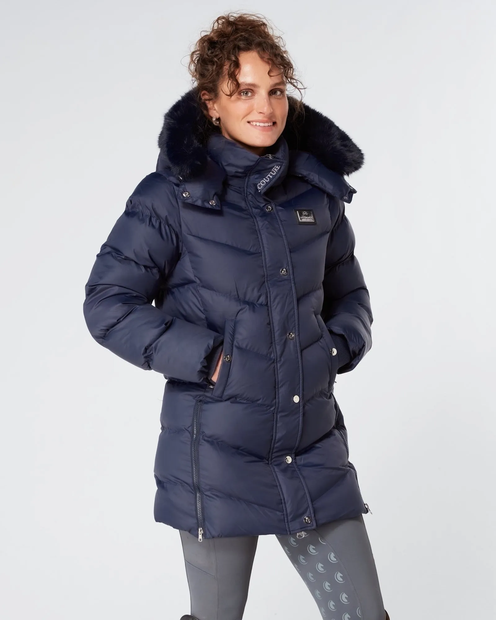 Exclusive Long Navy Puffer Coat / Jacket 3.0 - Detachable Fur & Hood