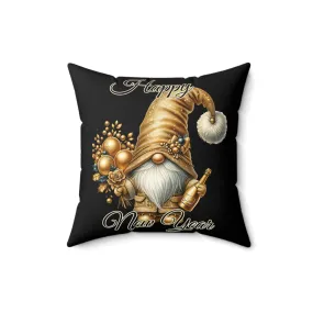 Gnome New Year Spun Polyester Square Pillow