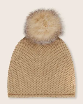 Honeycomb Hat With Pom