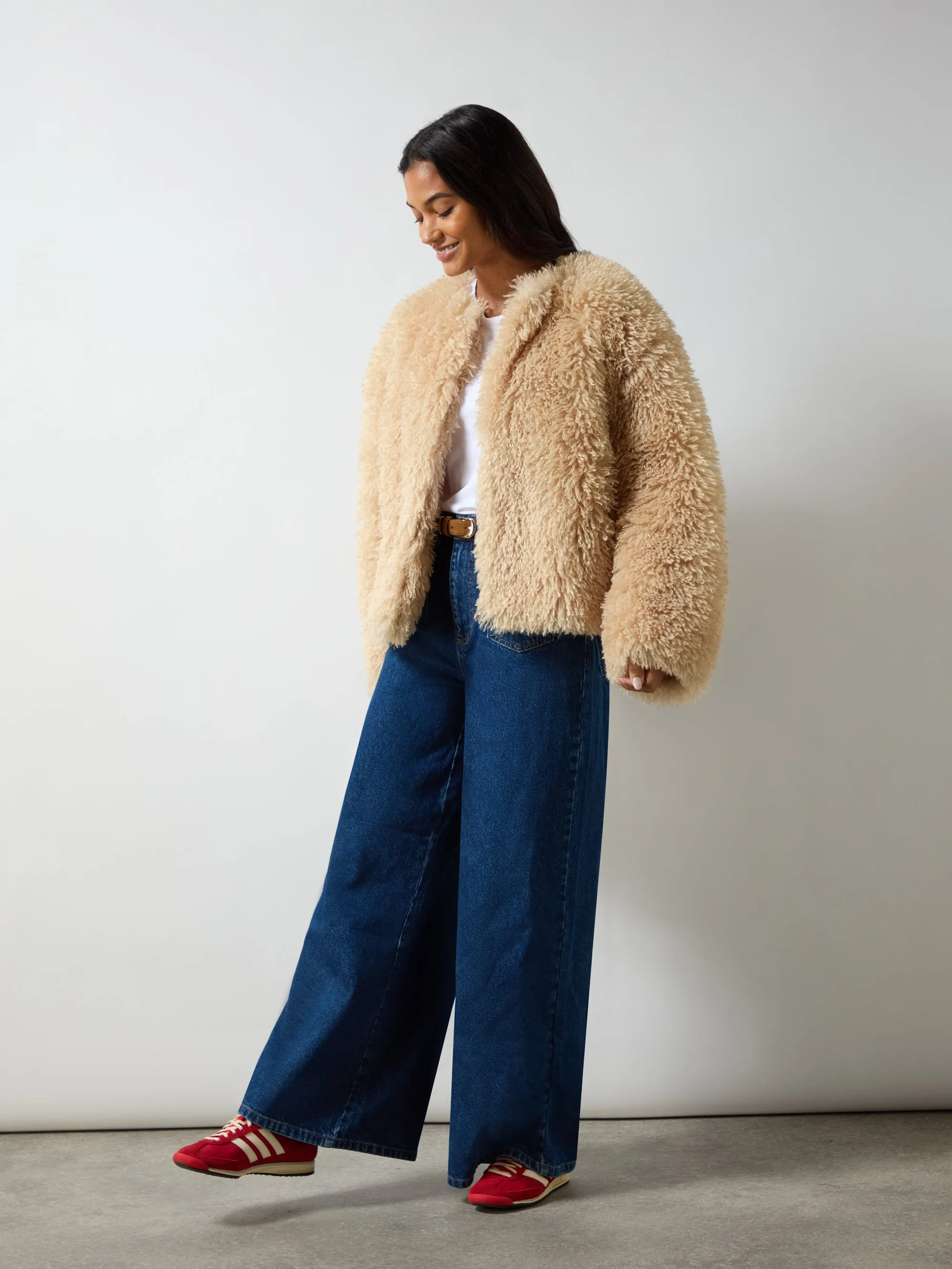 Issy Beige Faux Fur Jacket